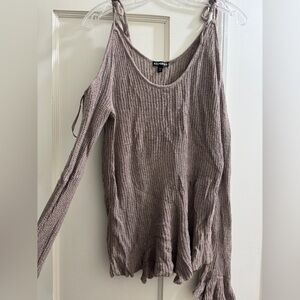 Express Taupe Textured Sweater